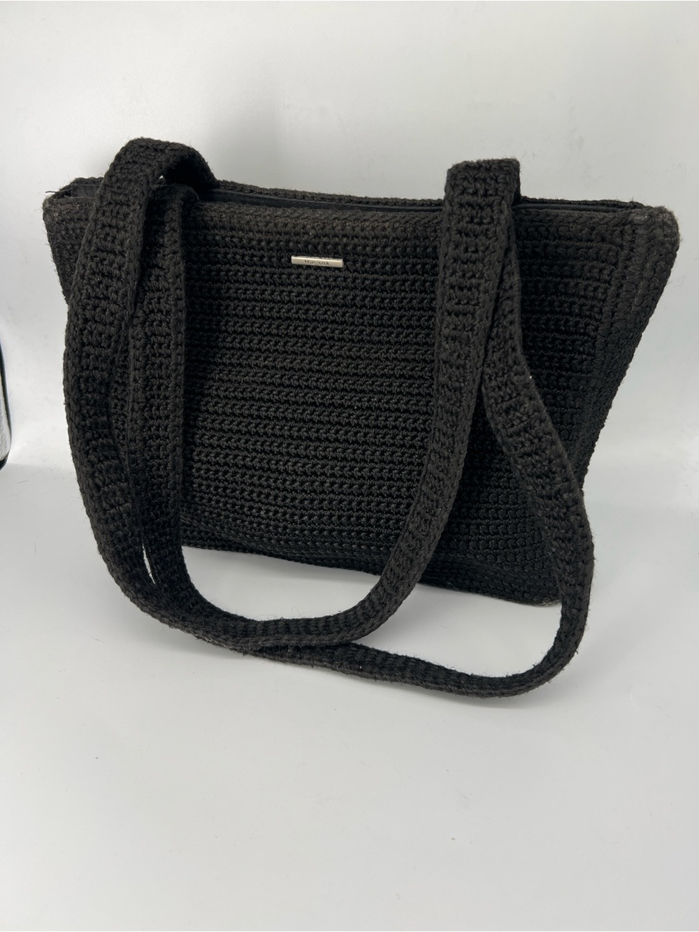 The Sak Black Crochet Shoulder Bag